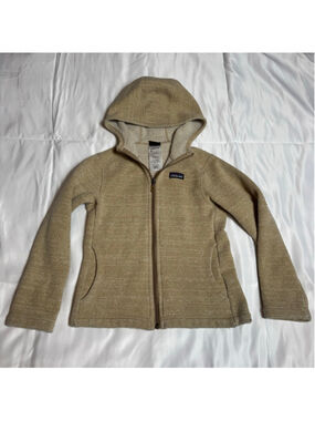 Girls Patagonia Fleece Hooded Jacket XS Beige